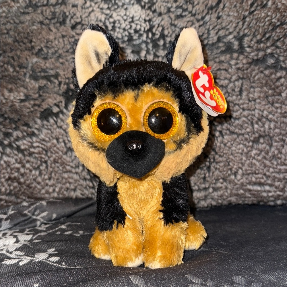 Ty Beanie Boo Plush with Black and Tan Fur
